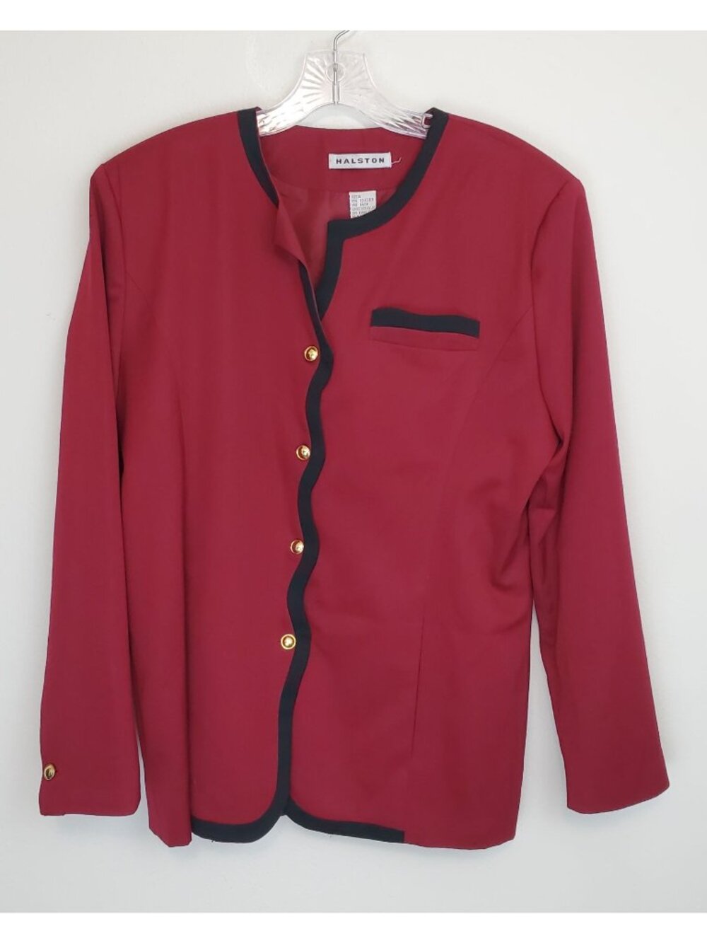 Halston vintage cranberry 4-button blazer